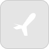 White airplane icon on black background, minimalist travel symbol